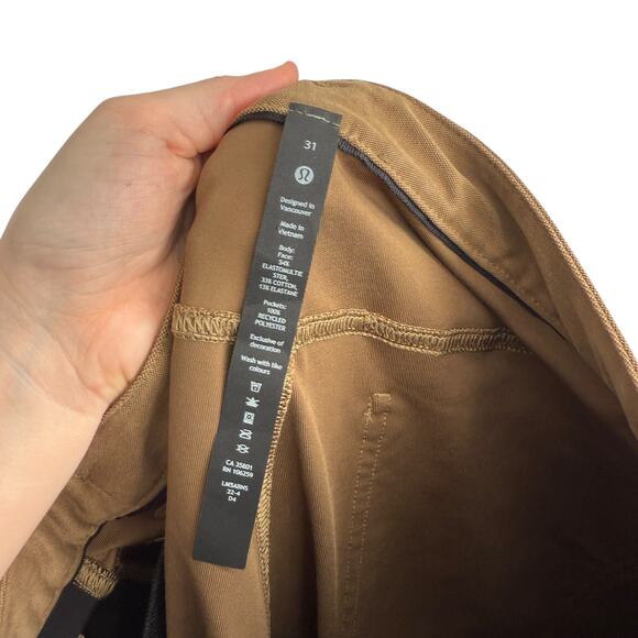 Lululemon ABC Slim Fit Pocket Pants 32" Utilitech Artifact Khaki Office Mens 31 - Picture 6 of 7